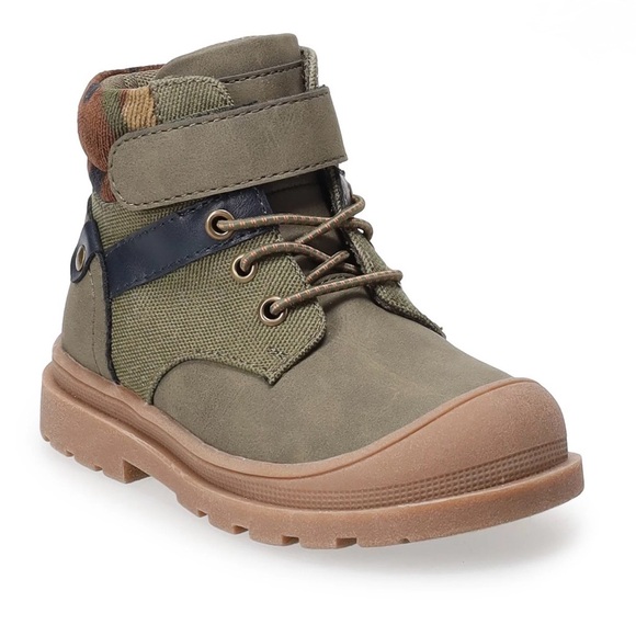 jumping beans Other - Jumping Beans Olive and Tan Kids Boots Size 11